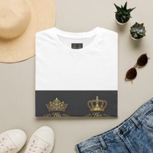 King & Queen Crown T-Shirt — His Her Matching Royal Couple Tee