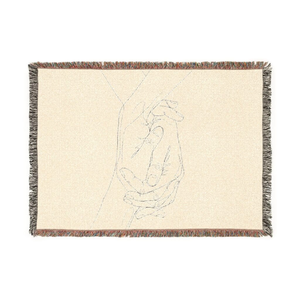 Intertwined Hands Woven Blanket