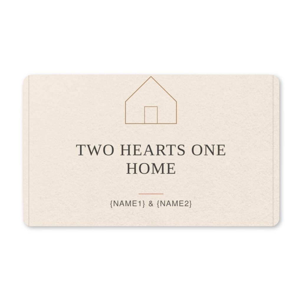 "Two Hearts One Home" Doormat