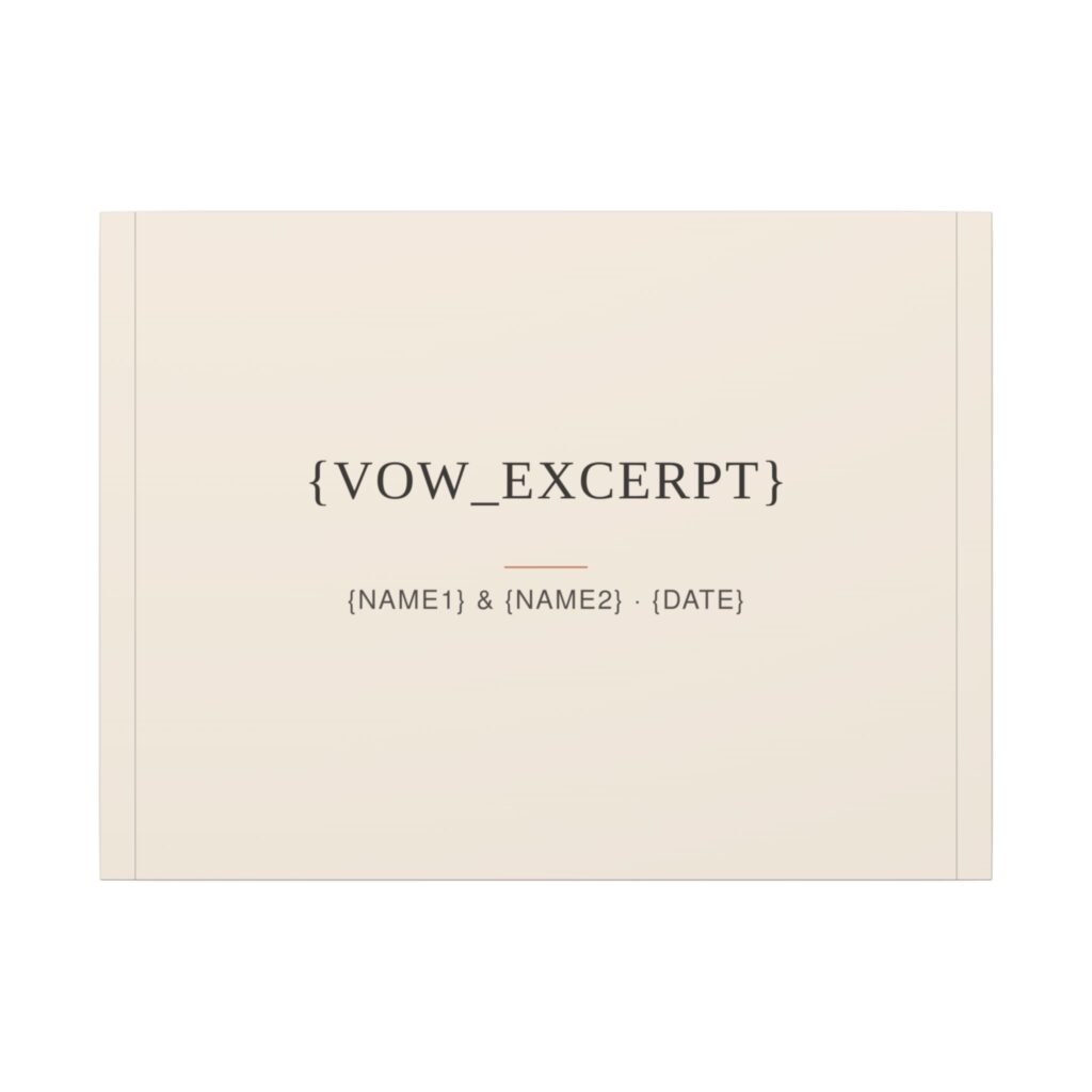 Personalized Wedding Vow Canvas