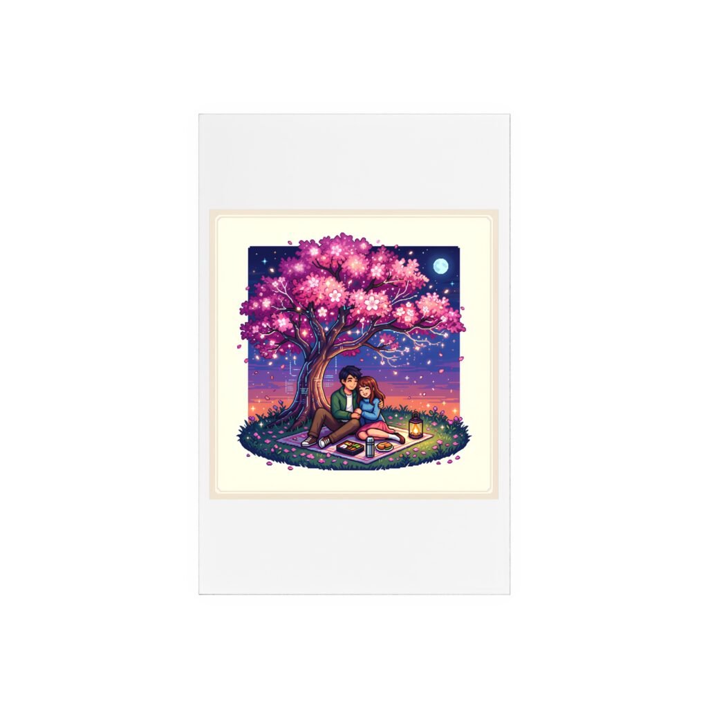 Pixel Love Cherry Blossom Plaque